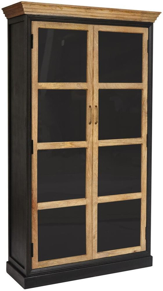 Шкаф книжный Secret de Maison BLACK LABEL (mod. DA-2289) дерево акация, манго, мдф, 110х41х211см, черный/натуральный