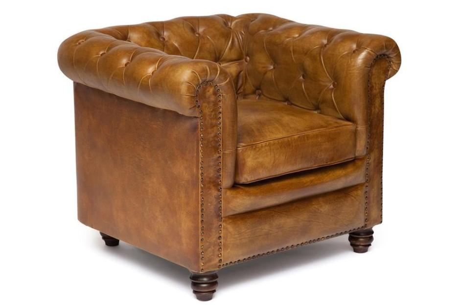 Кресло Secret De Maison CHESTER ( mod. 1157B ) кожа буйвола, 73х90х80см, Античный светлый