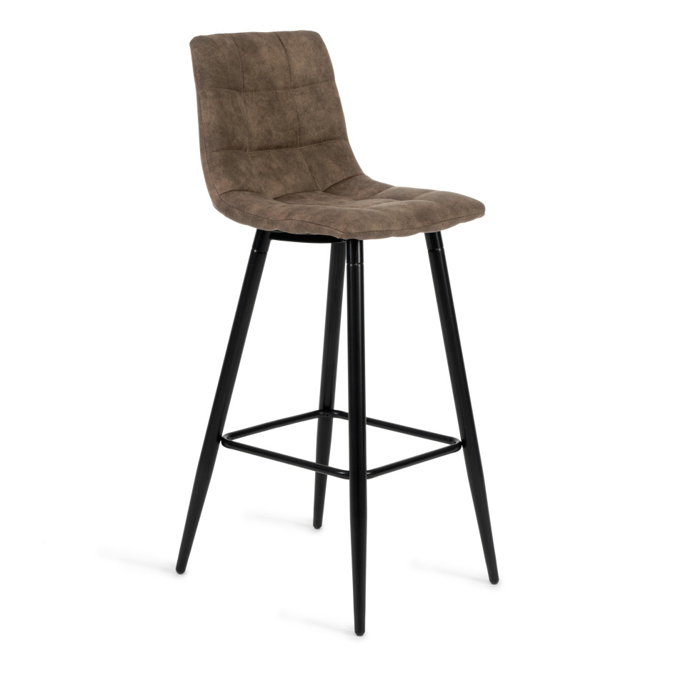 Стул барный SPICE (mod.8078) металл,ткань наппа, 51 x 42 x 104 см, светло-коричневый/черный, PK-01