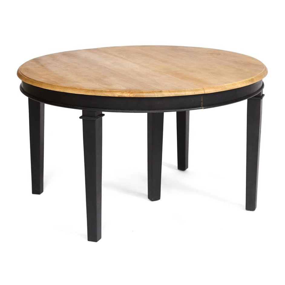 Стол обеденный Secret De Maison XXL дерево манго, D130-250х130х77см, Black (черный)/ Natural (натуральный)