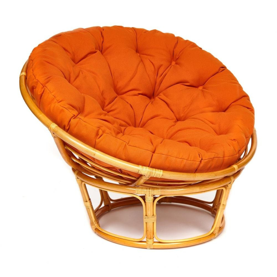 Кресло PAPASAN/ПАПАСАН 23/01 W  /с подушкой/ диаметр подушки 122 см, 115х101х104 см, Honey (мед), ткань Оранжевый, С 23