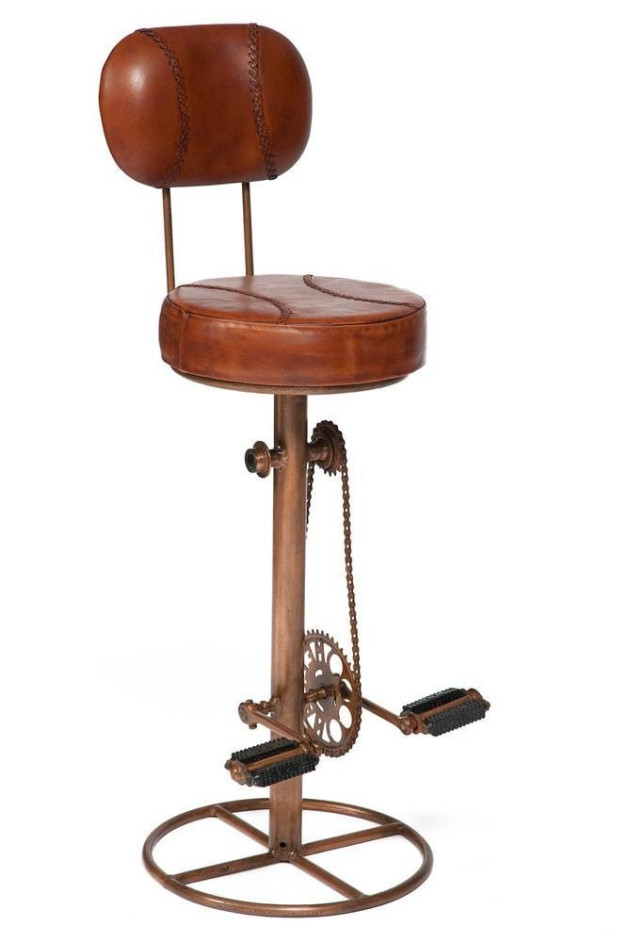 Стул барный Secret De Maison BILL (mod. 14525) металл/кожа буйвола, 115х42х49см, коричневый