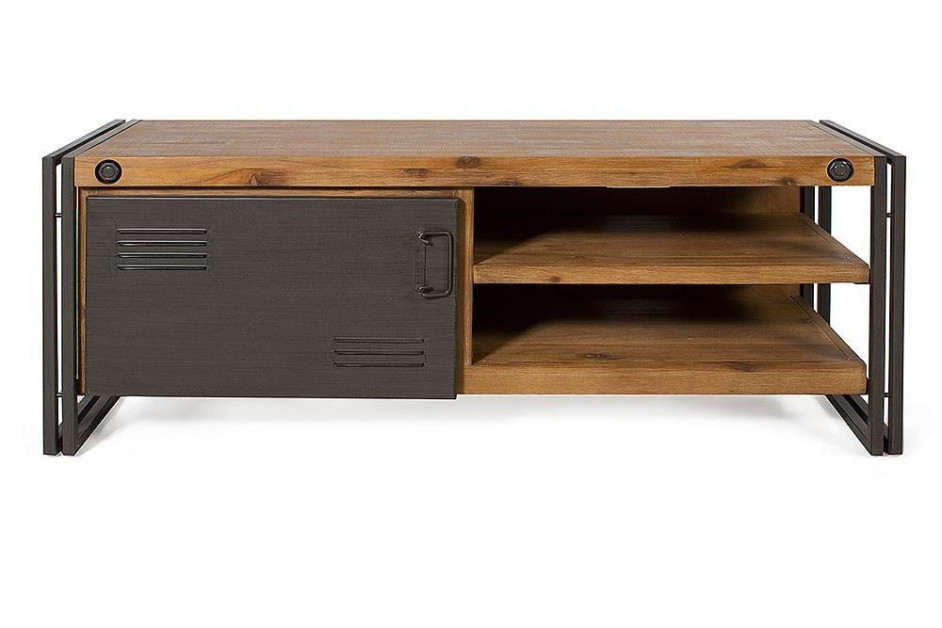 TV тумба Secret De Maison CITY (mod. CTY L08 -130 ) 1 дверь, металл/дерево акация, 130х45х50см, коричневый дым (smoke brown B034)