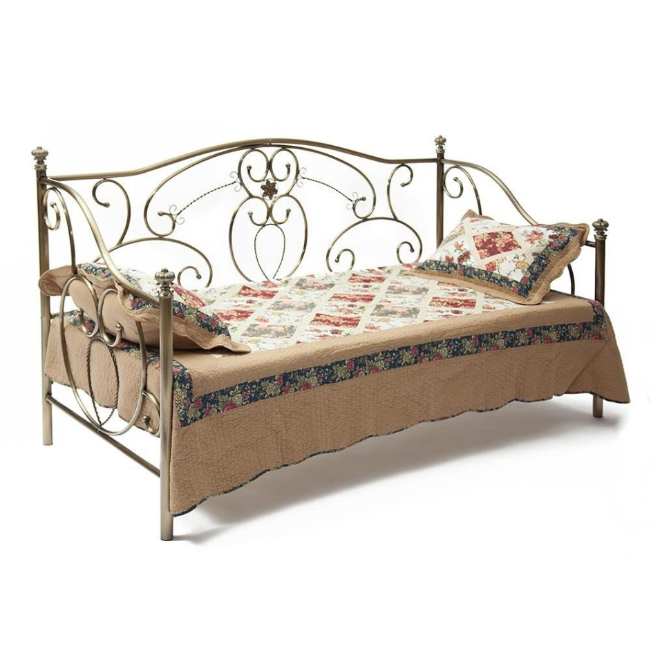 Кровать металлическая JANE 90*200 см (Day bed), Античная медь (Antique Brass)