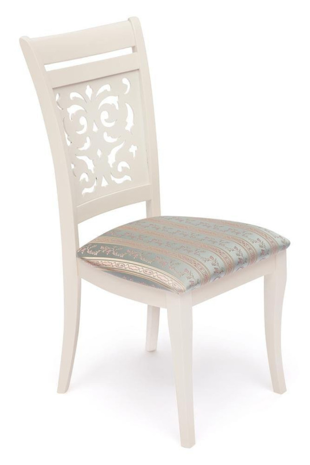 Стул Siena (SA-SC) дерево гевея, 46х59х98см, butter white (слоновая кость), ткань бирюзовая (H180-19)