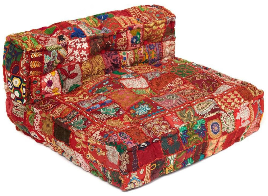 Модуль мягкий со спинкой Secret De Maison GIPSY (mod. MA-100) cotton patchwork, 80х80х43см, этнический красный