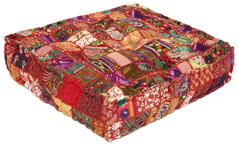 Модуль мягкий Secret De Maison GIPSY (mod. 10206) cotton patchwork, 80х80х20см, этнический красный