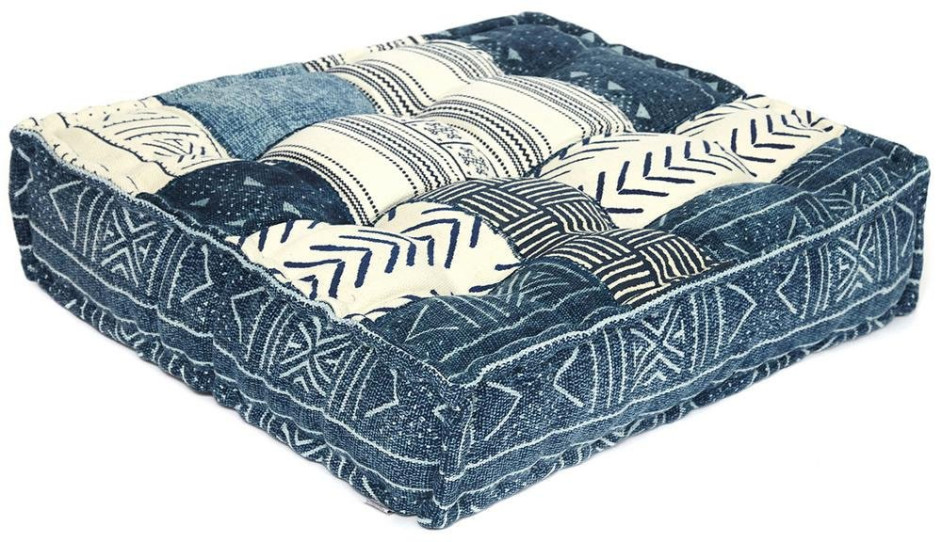 Модуль мягкий Secret De Maison BASCO (mod. MA-110) cotton Kilim, 80х80х20см, синий