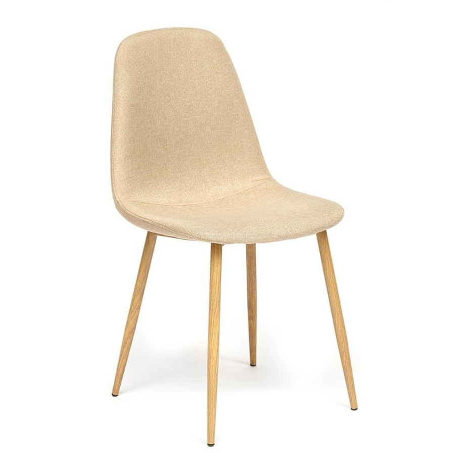 Стул BREEZE (mod. 4724) металл/ткань, 44х48х87см, бежевый/натуральное дерево