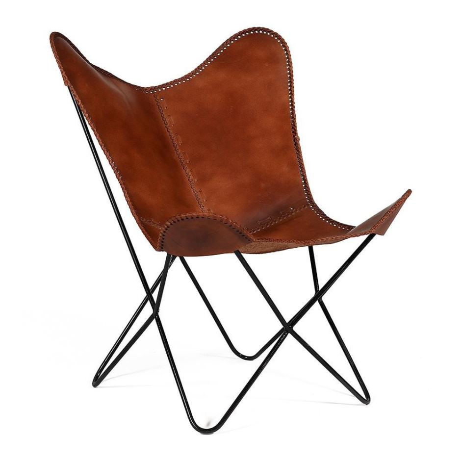 Кресло Secret De Maison NEWTON ( mod. 951 ) металл/кожа буйвола, 75*87*86 см, Античный светлый