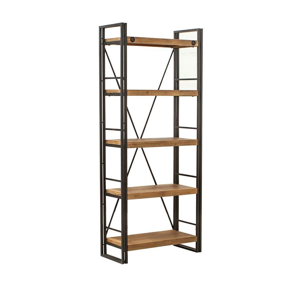 Стеллаж Secret De Maison CITY ( mod. CTY L04-80 ) металл/дерево акация, 80х35х190см, коричневый дым (smoke brown B034)