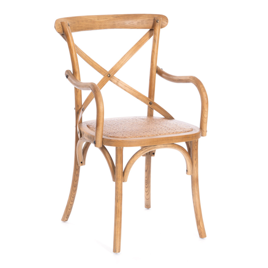 Стул с подлокотниками CROSS (mod.CB2008) дерево вяз, 91х55х52см, Груша (№3)