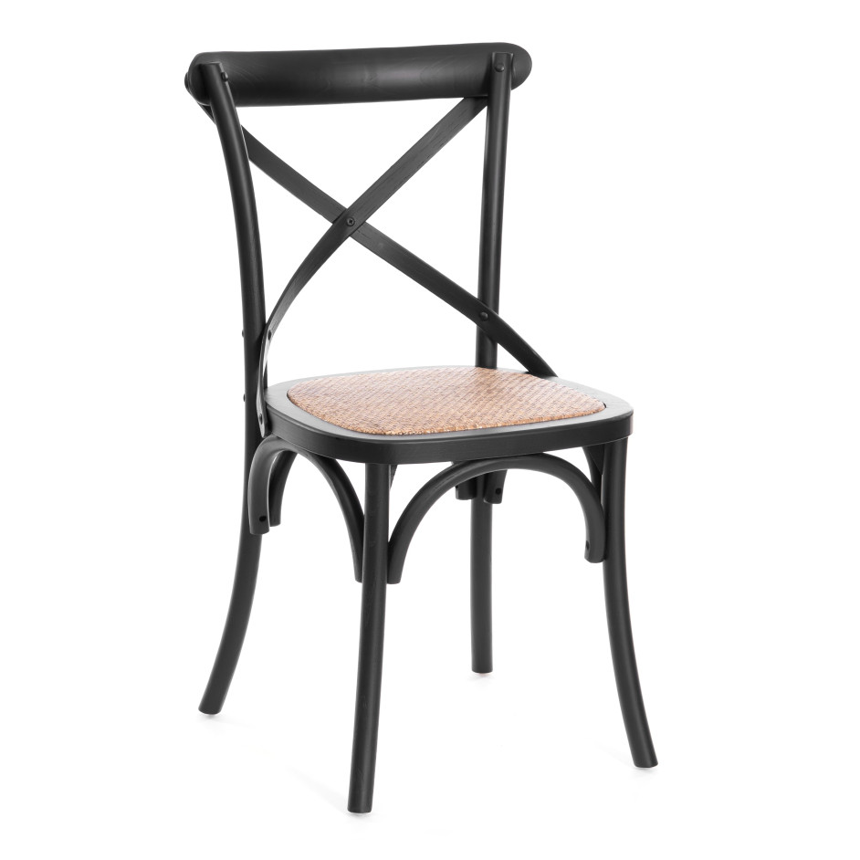 Стул CROSS (mod.CB2001) дерево вяз, 49.5*53.5*87, черный