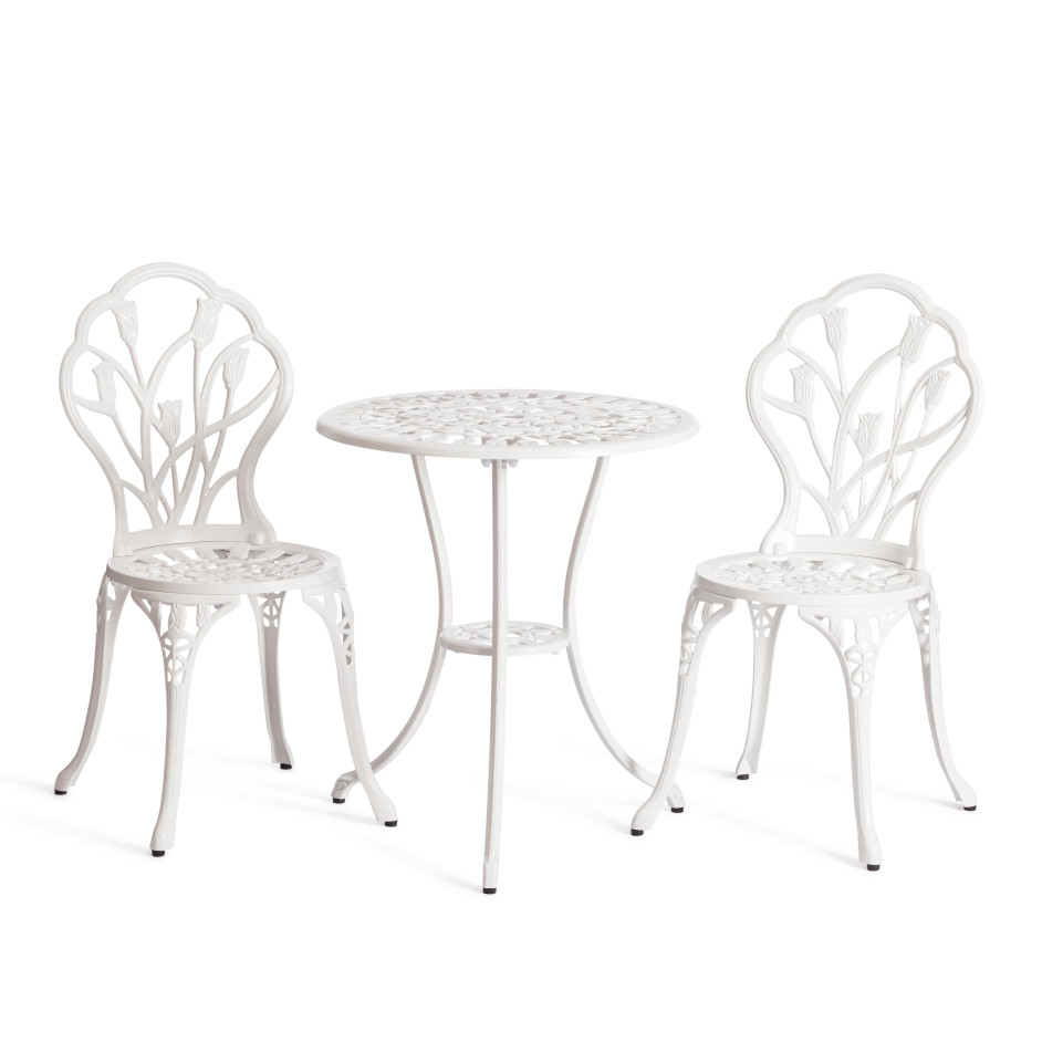 Комплект Secret De Maison Waltz of flowers (стол +2 стула) алюминиевый сплав, D60/H67, 52Х40Х89см, butter white