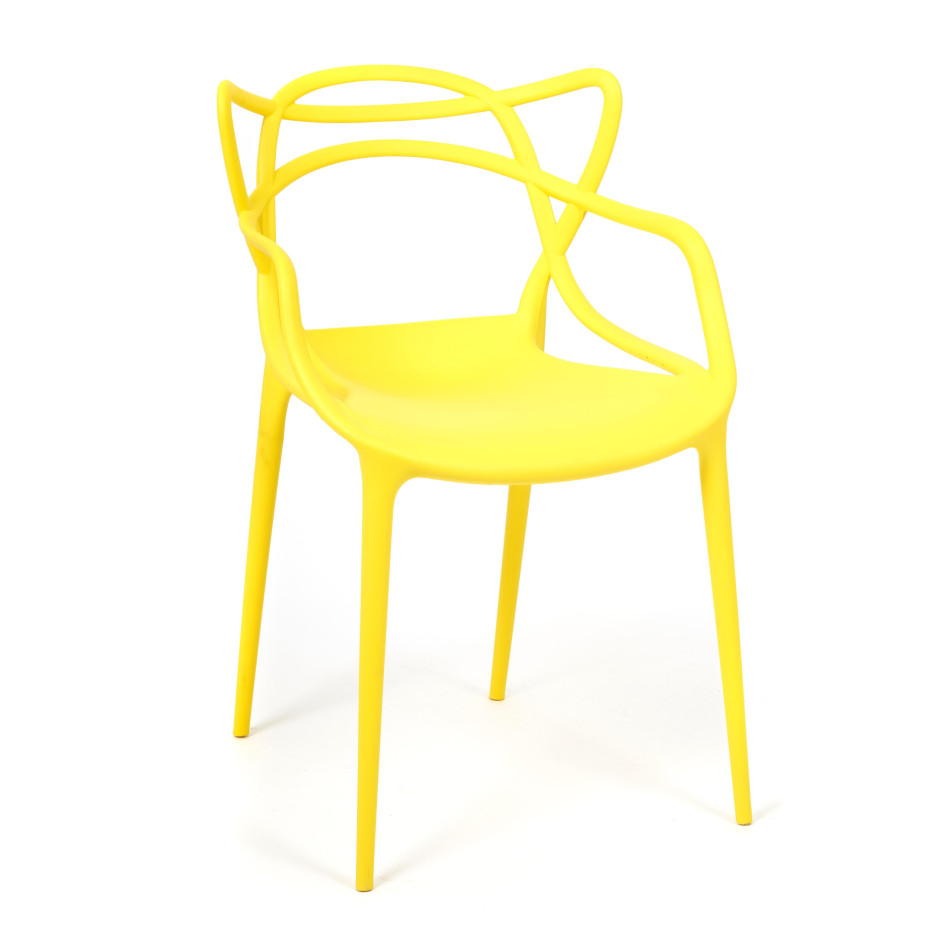 Стул Cat Chair (mod. 028) пластик, 54,5*56*84см, желтый, 037