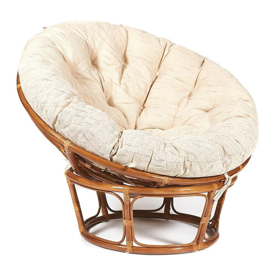 Кресло PAPASAN/ПАПАСАН 23/01 W /с подушкой/ диаметр подушки 129см, 115х101х104см, пекан орех, ткань старт
