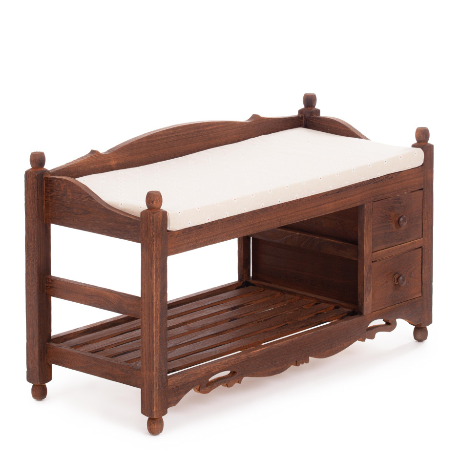 Обувница с 2-я ящиками Secret De Maison AZUR ( mod.TT-BH004) павловния , 80*33*47, Орех (Walnut)