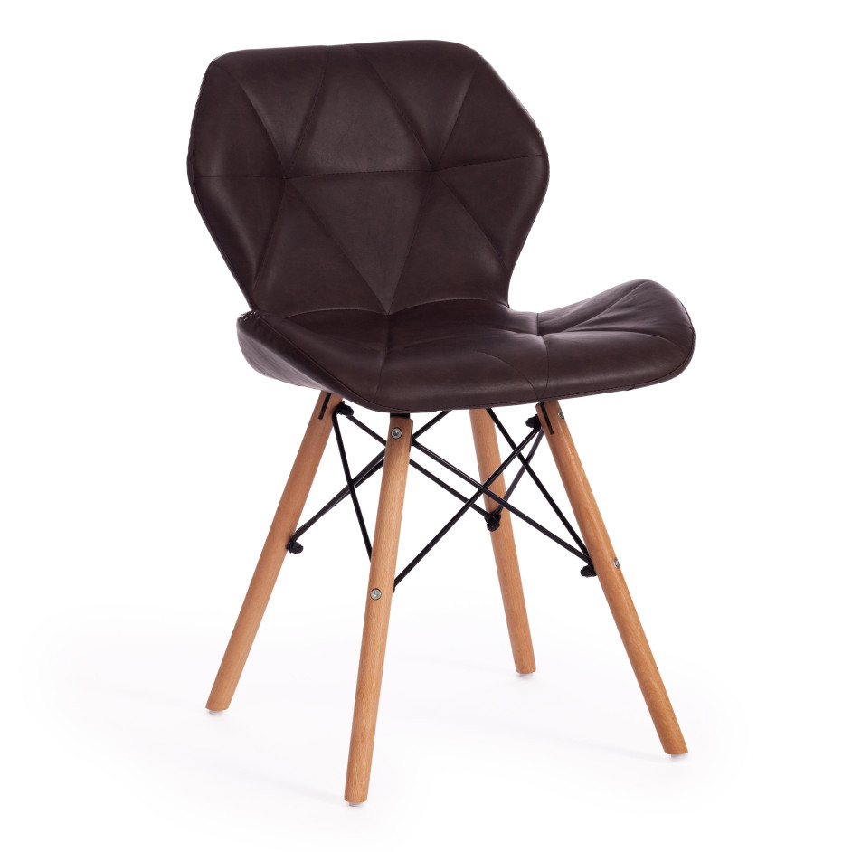 Стул STUTTGART (mod. 74) / 1 шт. в упаковке экокожа/дерево береза/металл, 50 х 47 х 73 см, коричневый 1