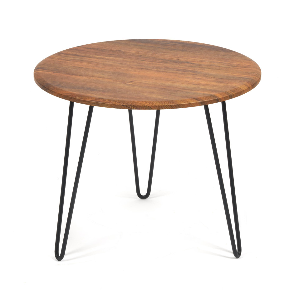 Стол журнальный HURON МДФ/металл, 55*55*45 см, Дуб Американский (ножки черные)