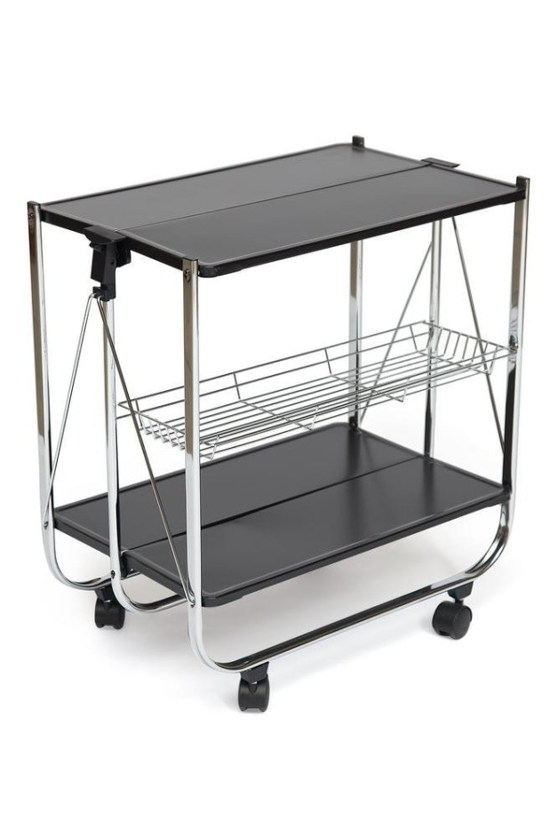 Столик сервировочный SC-5119 складной металл, 68*40*69 см, черный