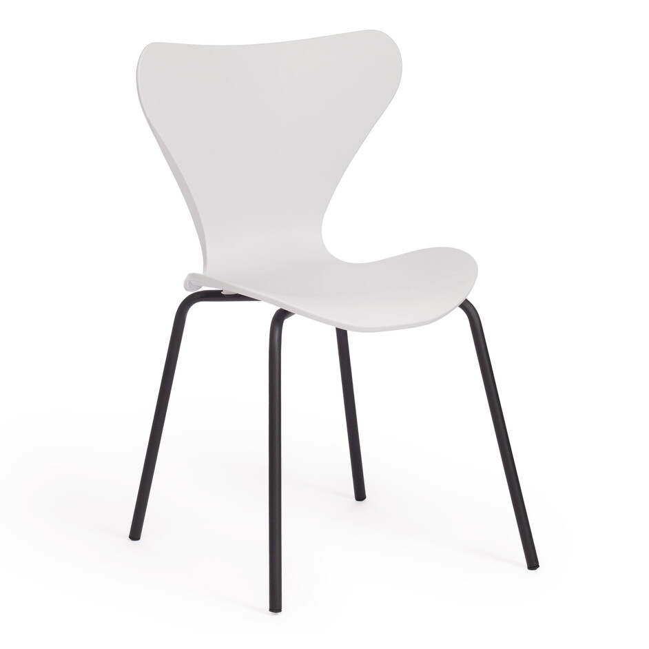 Стул Якобсен/Jacobsen (мод DC 102) пластик/металл, 50 х 46 х 82 см , белый 018/черный