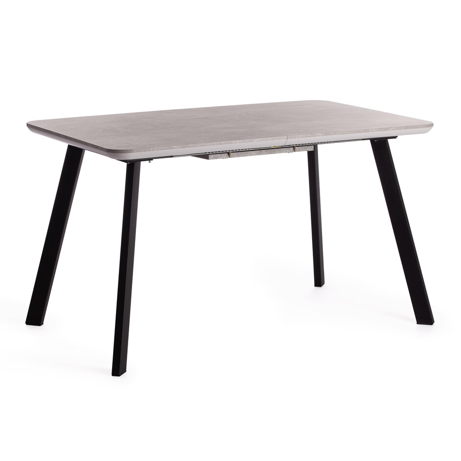 Стол обеденный Nelson/Нельсон МДФ/ЛДСП/металл, 128-170х80х75 см, Бетон/Черный