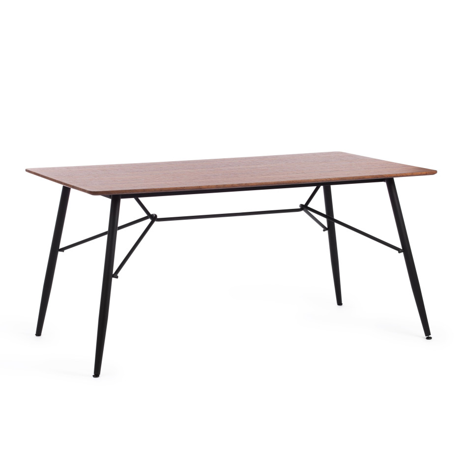 Стол RUSTO (mod. 289) МДФ/металл, 160 х 90 х 75 см , Black (Черный) / Walnut (Орех) 10