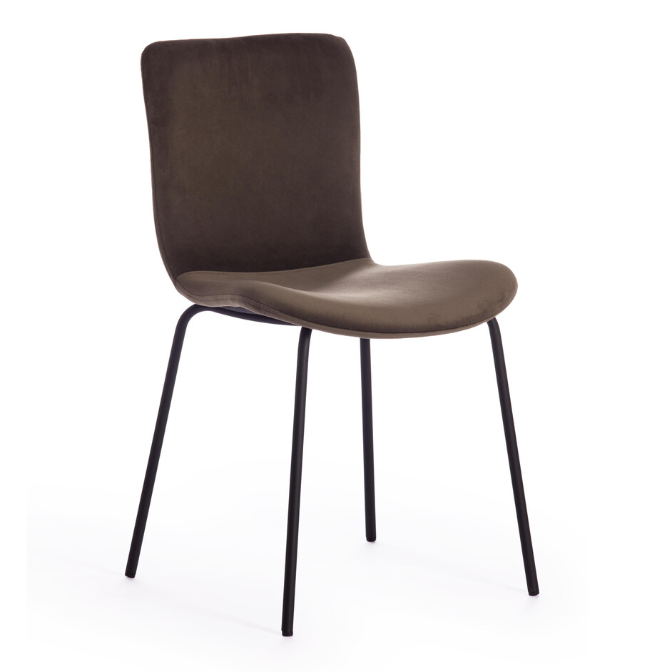 Стул GILLIAN (mod. 0137017-NI) металл/вельвет, 45х52,5х78 см, хаки S108 (85 DARK TAN)/черный