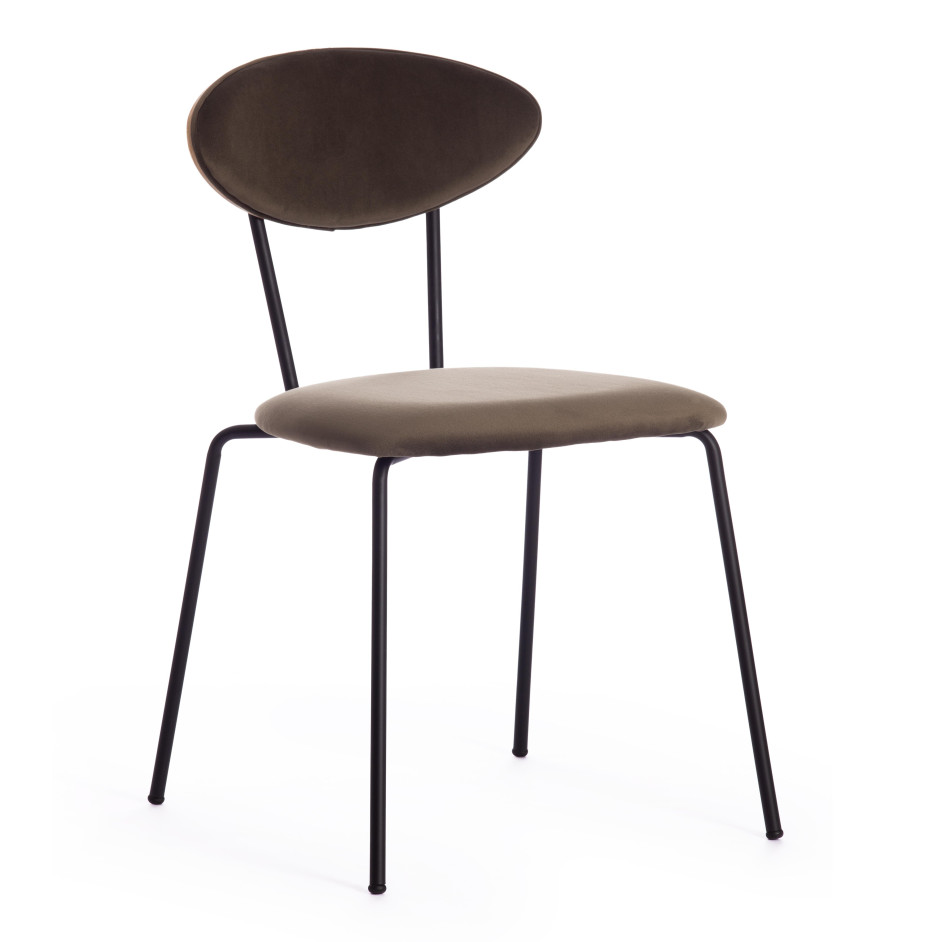 Стул NEO (mod. 0139014) металл/вельвет, 44х54х79 см, хаки S108 (85 DARK TAN)/черный