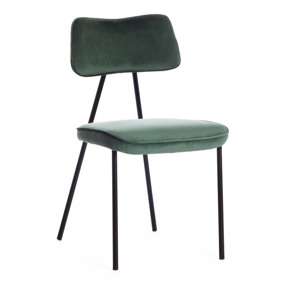 Стул SILVIA (mod. 0139124) металл/вельвет, 46,5х59х82,5 см, изумрудный S108 (CYAN 94)/черный