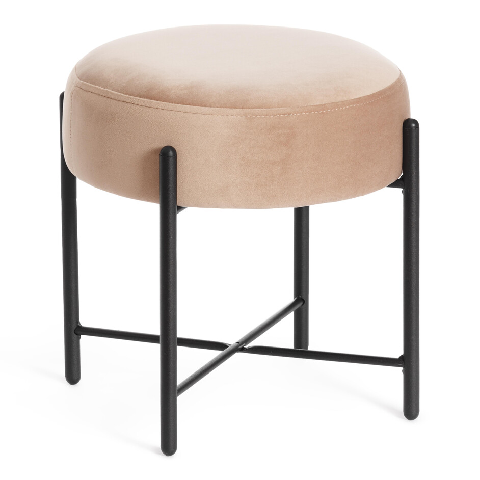 Банкетка Amber/Амбер металл, ткань, 41*41*40 см, бежевый/черный