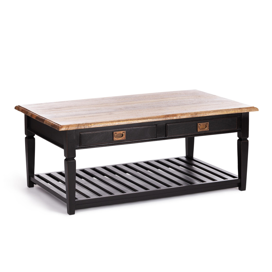 Столик кофейный Secret de Maison BLACK LABEL (mod. DA-2158A) дерево манго, 125х75х50 см, черный/натуральный