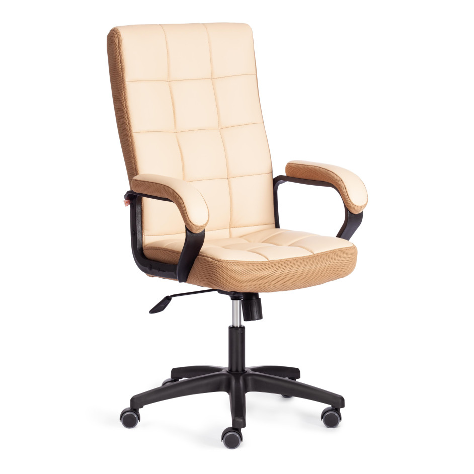 Кресло TRENDY (22) кож/зам/ткань, бежевый/бронзовый, 36-34/21