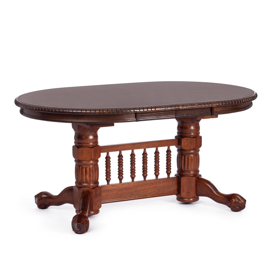 Стол овальный раскладной Oakland -SWC- (4296-SWC) дерево гевея/мдф, 160 (199/238) х 106 х 75 см, Tobacco