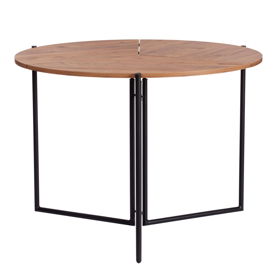 Стол складывающийся YOOP (mod. 1212) ЛДСП+меламин/металл,  100 x 100 x 72 см, сосна/чёрный