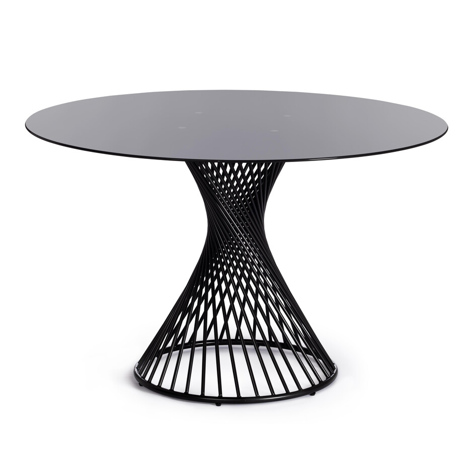 Стол BERTOIA (mod. GT21) металл/стекло (8мм), Black (черный), 120 х 120 х 75 см
