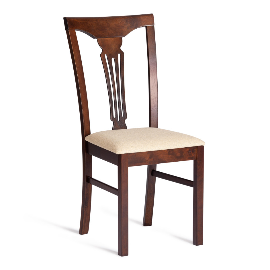 Стул - Афродита/ Aphrodite дерево гевея, 46х54х99см, Espresso (дуб в красноту), ткань кремовая с рисунком (А04)