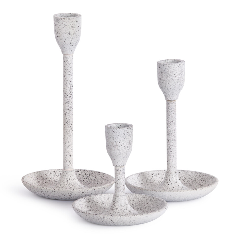 Набор подсвечников Secret De Maison KLEV ( mod. LS-0072 ) металл: алюминий, серебряный, 10 х 10 х 20см, 10 х 10 х 15 см, 10 х 10 х 12 см