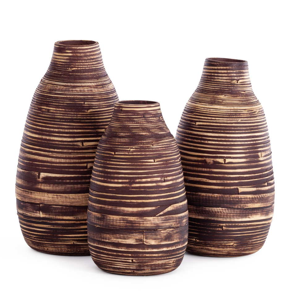 Набор ваз Secret De Maison VENCH ( mod. LS-0184 ) бамбук,  23 х 23 х 41 см , 20 х 20 х 36 см, 18 х 18 х 31 с, коричневый/бежевый