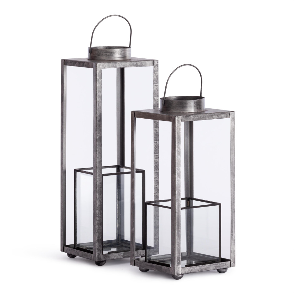 Набор подсвечников Secret De Maison DOYINA ( mod. LS-0202 ) металл: железо, 15х15х46, 15х15х26 см , серебряный