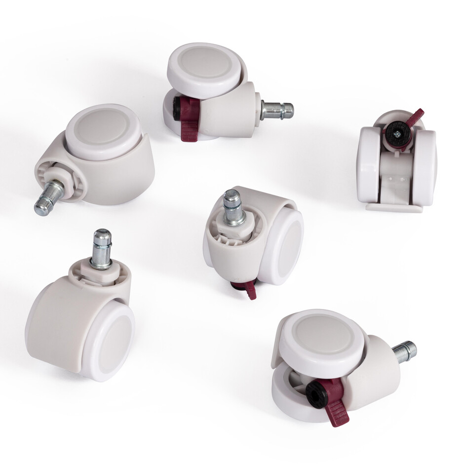 Набор серых роликов ПУ с отключ. блокировкой, 6 штук, D11 полиуретан