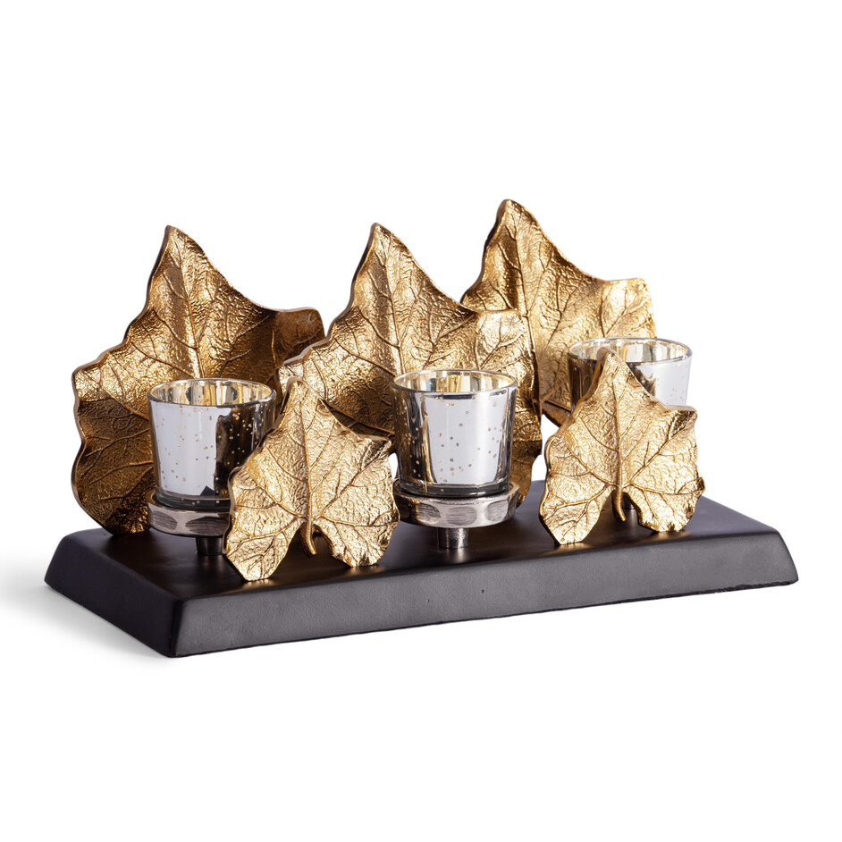 Подсвечник Secret De Maison MAPLE2 ( mod. 9374 ) алюминиевый сплав, 31,5x15x17 см, золотой, черный/gold, black powder coated