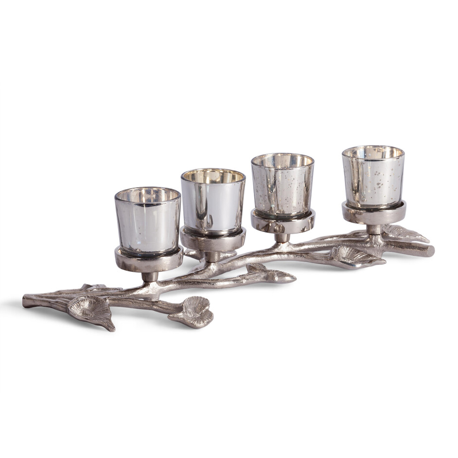 Подсвечник Secret De Maison LEAF4 ( mod. 9382 ) алюминиевый сплав, 41x20x10,5 см, никель/nickel