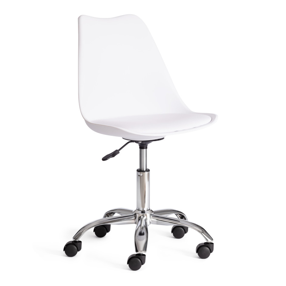 Офисное кресло TULIP (mod.106-1) металл/пластик/PU, 58 x 47 x 97см, White (белый) / Chrome (хром)