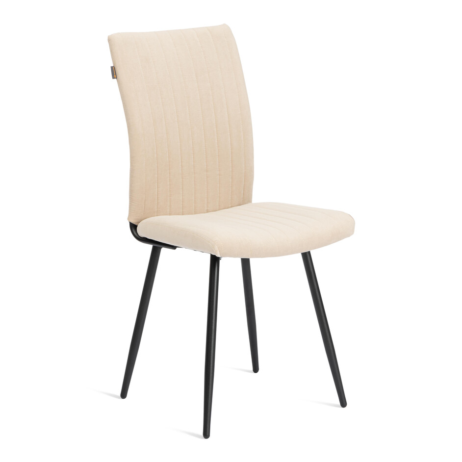 Стул обеденный Monte Carlo ткань велюр, молочный/черный, (Porsche 2), 49х51х93 см