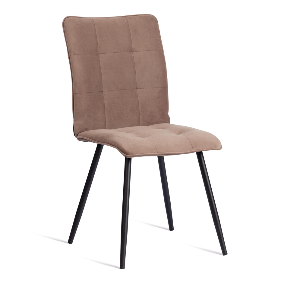 Стул обеденный Bari/Бари ткань велюр, 46х55х89, бежевый/черный, (порше 5)