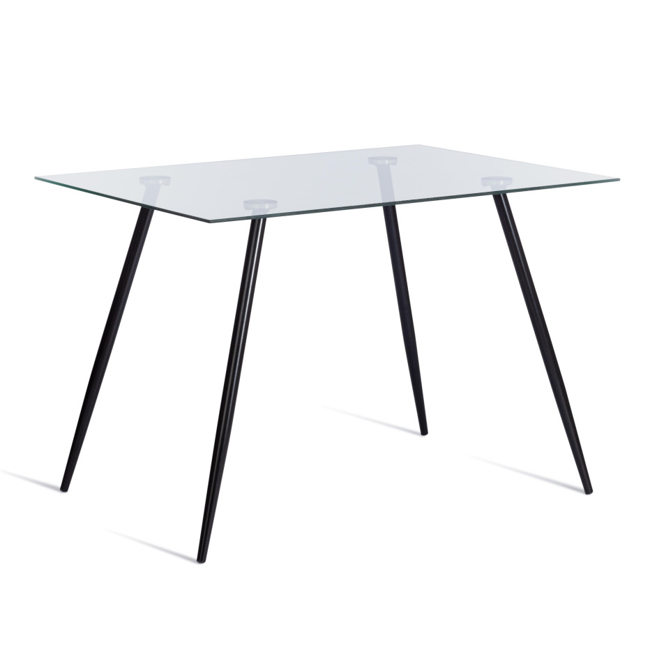 Стол SOPHIA (mod. 5003) металл/стекло (8мм), черный / прозрачный , 110 х 80 х 75 см