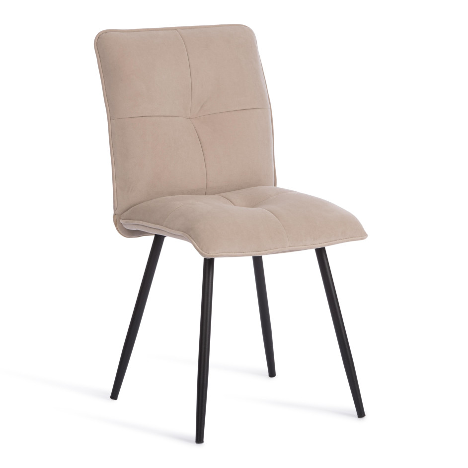 Стул обеденный Sweet флок , бежевый/черный, 7, 46х55х88