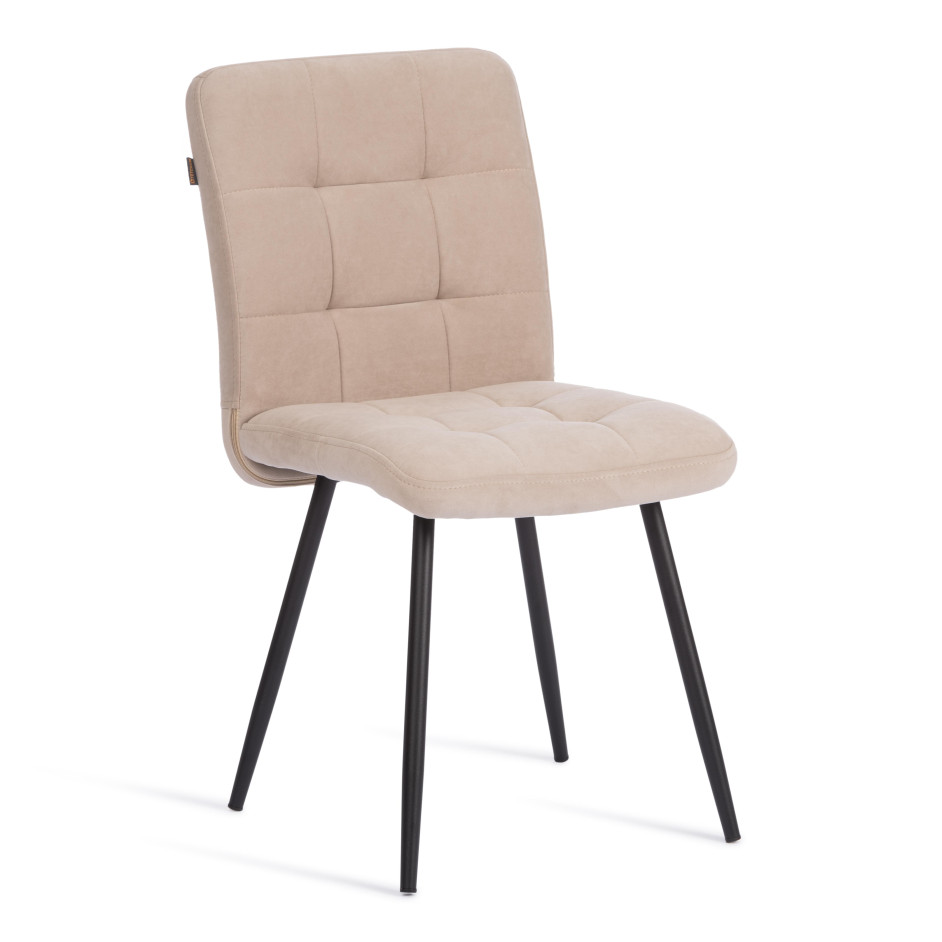 Стул обеденный Medeo флок , бежевый/черный, 7, 47х56х89