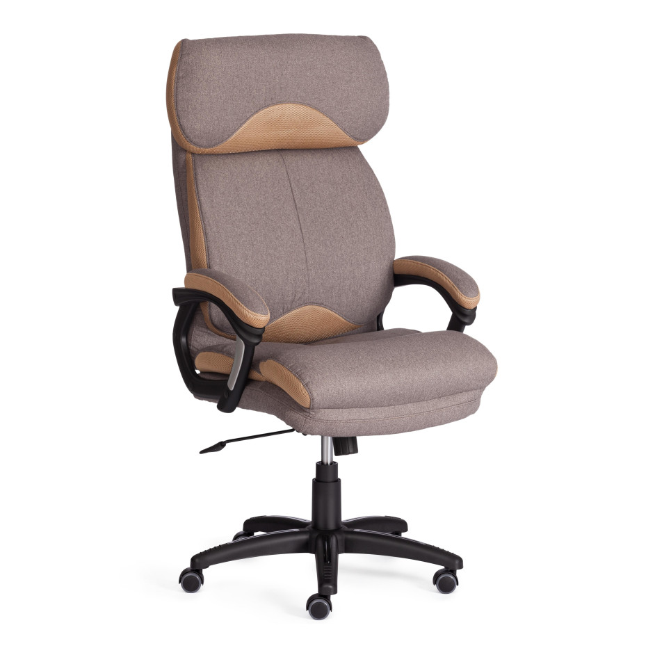 Кресло DUKE ткань рогожка Nice, мокко (серо-бежевая) / сетка бронза, TW-21